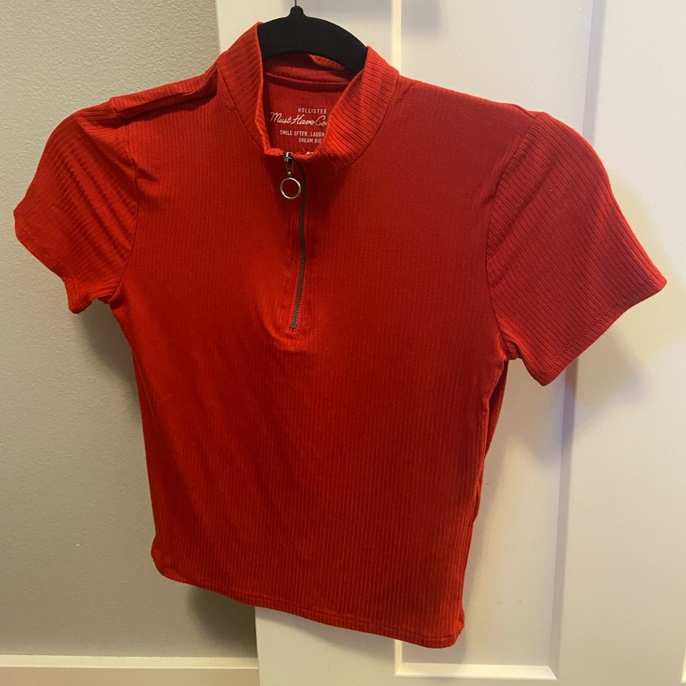 Half Zip Crop Top